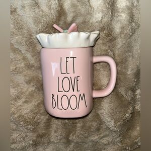 Rae Dunn Pink Mug with Flower Lid